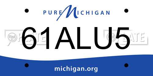 61ALU5 Michigan License Plate