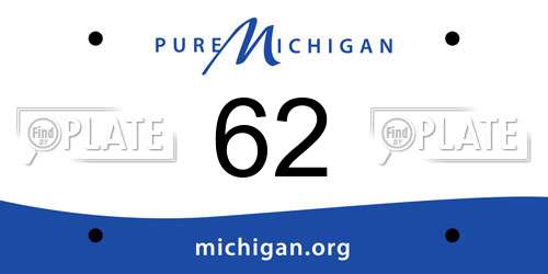 62 Michigan License Plate