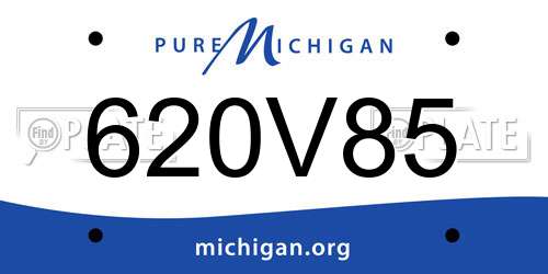 620V85 Michigan License Plate
