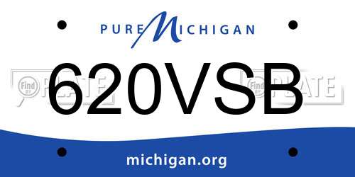 620VSB Michigan License Plate