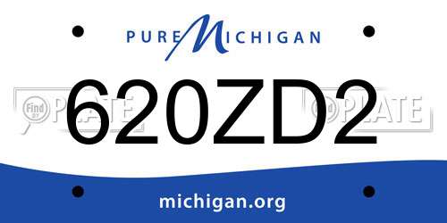 620ZD2 Michigan License Plate