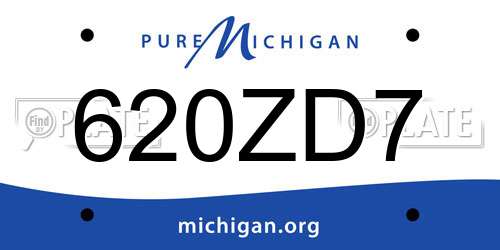 620ZD7 Michigan License Plate