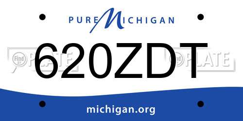 620ZDT Michigan License Plate
