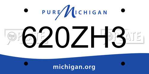 620ZH3 Michigan License Plate