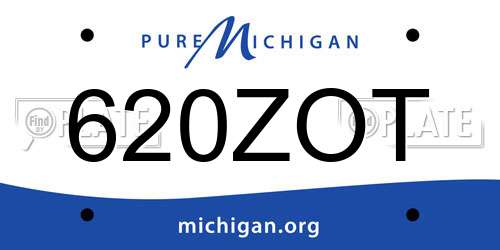 620ZOT Michigan License Plate
