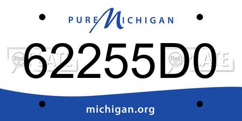 62255D0 Michigan License Plate