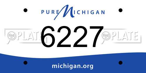 6227 Michigan License Plate