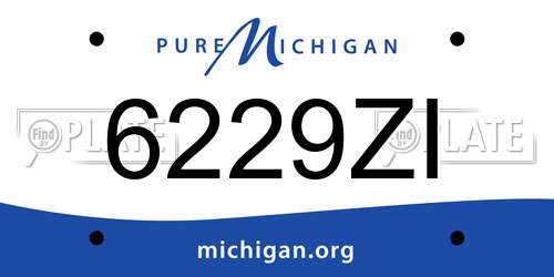 6229ZI Michigan License Plate