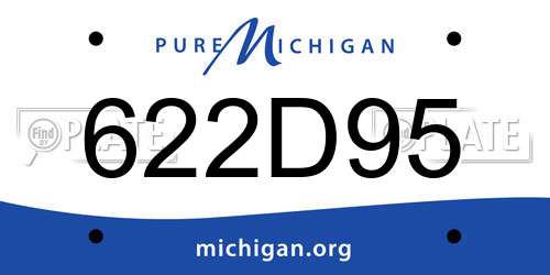 622D95 Michigan License Plate