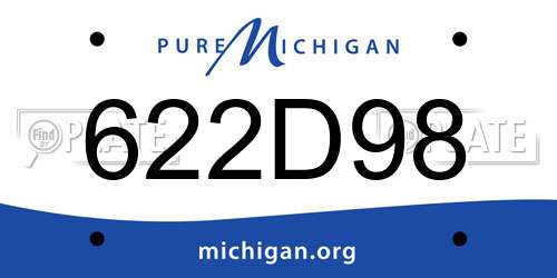 622D98 Michigan License Plate