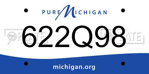 622Q98 Michigan License Plate