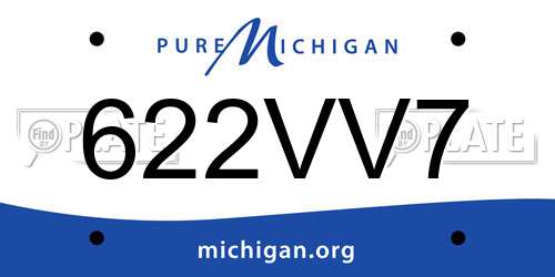 622VV7 Michigan License Plate