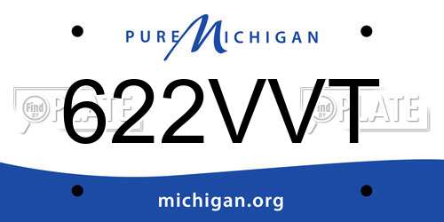 622VVT Michigan License Plate