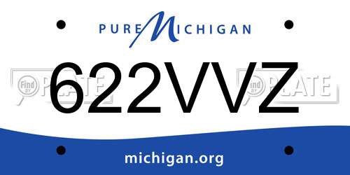 622VVZ Michigan License Plate