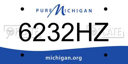 6232HZ Michigan License Plate