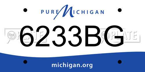 6233BG Michigan License Plate