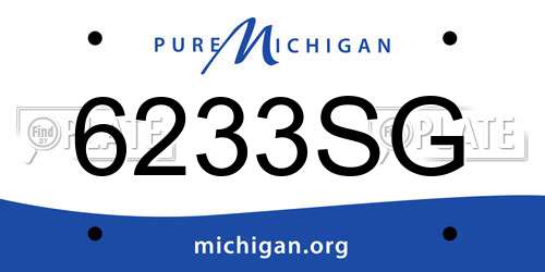 6233SG Michigan License Plate