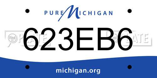 623EB6 Michigan License Plate