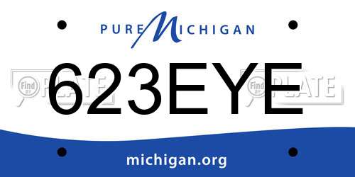 623EYE Michigan License Plate