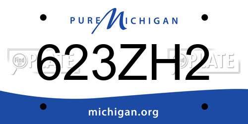 623ZH2 Michigan License Plate