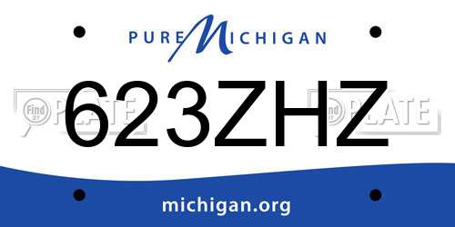 623ZHZ Michigan License Plate