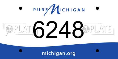 6248 Michigan License Plate