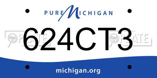 624CT3 Michigan License Plate