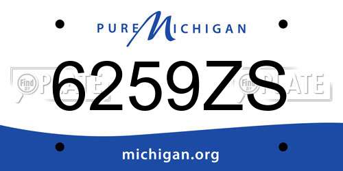 6259ZS Michigan License Plate