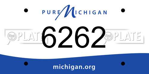 6262 Michigan License Plate