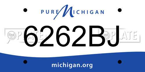 6262BJ Michigan License Plate