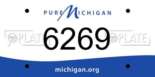 6269 Michigan License Plate