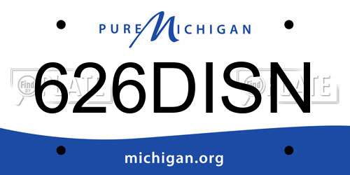 626DISN Michigan License Plate