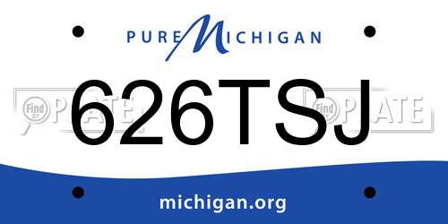 626TSJ Michigan License Plate
