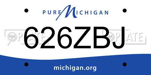 626ZBJ Michigan License Plate