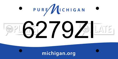 6279ZI Michigan License Plate