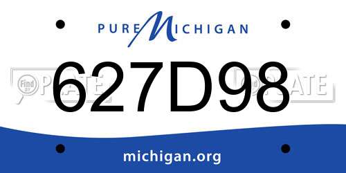 627D98 Michigan License Plate