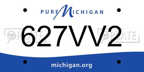 627VV2 Michigan License Plate