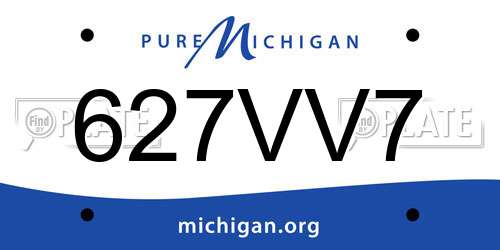 627VV7 Michigan License Plate