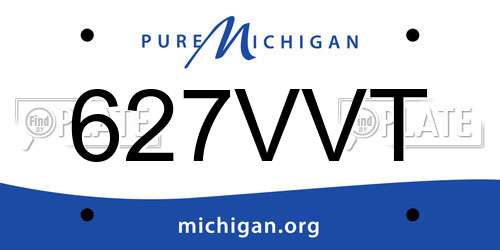 627VVT Michigan License Plate