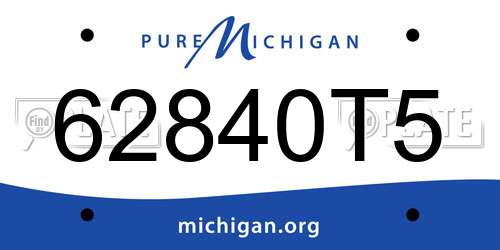 62840T5 Michigan License Plate
