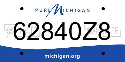 62840Z8 Michigan License Plate