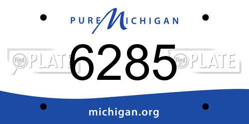 6285 Michigan License Plate
