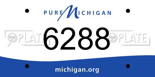 6288 Michigan License Plate