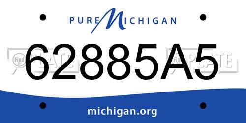 62885A5 Michigan License Plate