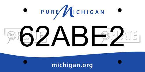 62ABE2 Michigan License Plate