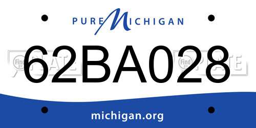 62BA028 Michigan License Plate