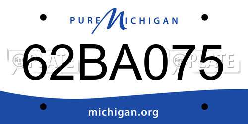 62BA075 Michigan License Plate