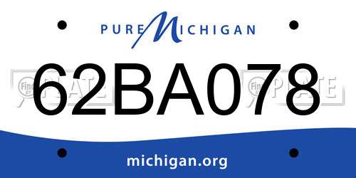 62BA078 Michigan License Plate
