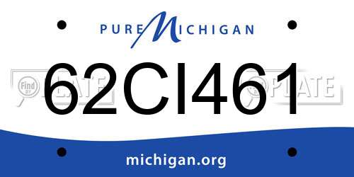 62CI461 Michigan License Plate