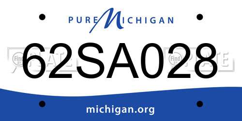 62SA028 Michigan License Plate